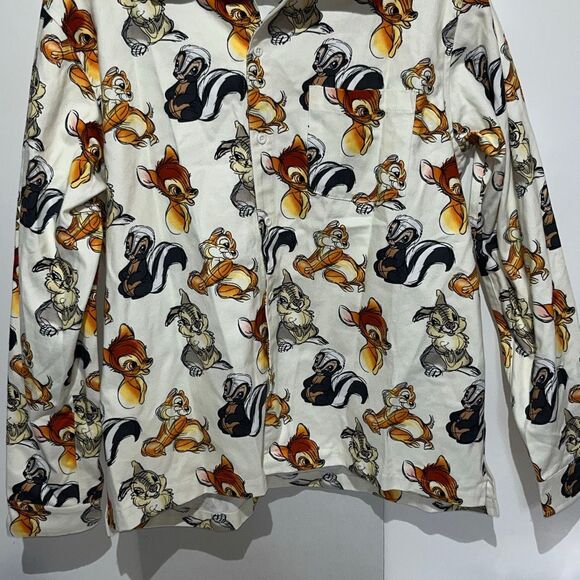 Disney Multicolor Bambi & Friends Cotton Long Sleeve Button Up Shirt Large NWT - Picture 3 of 12